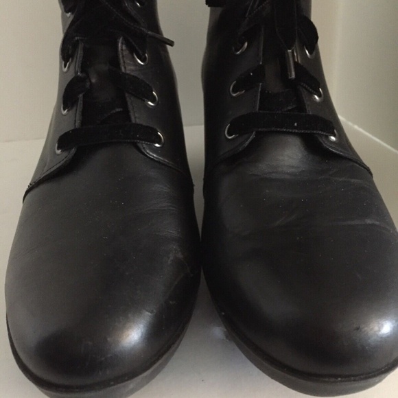 Munro Women Brittie Ankle Boots Leather Booties Round Toe Velvet Laces 11.5M EUC - Picture 5 of 16